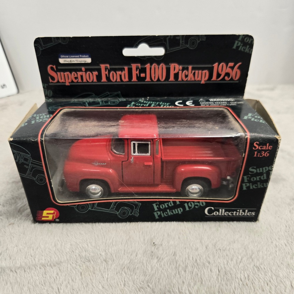 Superior Ford F-100 Pickup 1956 Red Die-Cast 1:36 Scale Sunnyside SS5603W Boxed